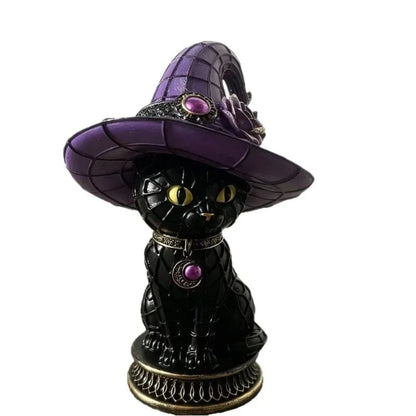 🔥Gothic Halloween Witch and Cat Table Lamp