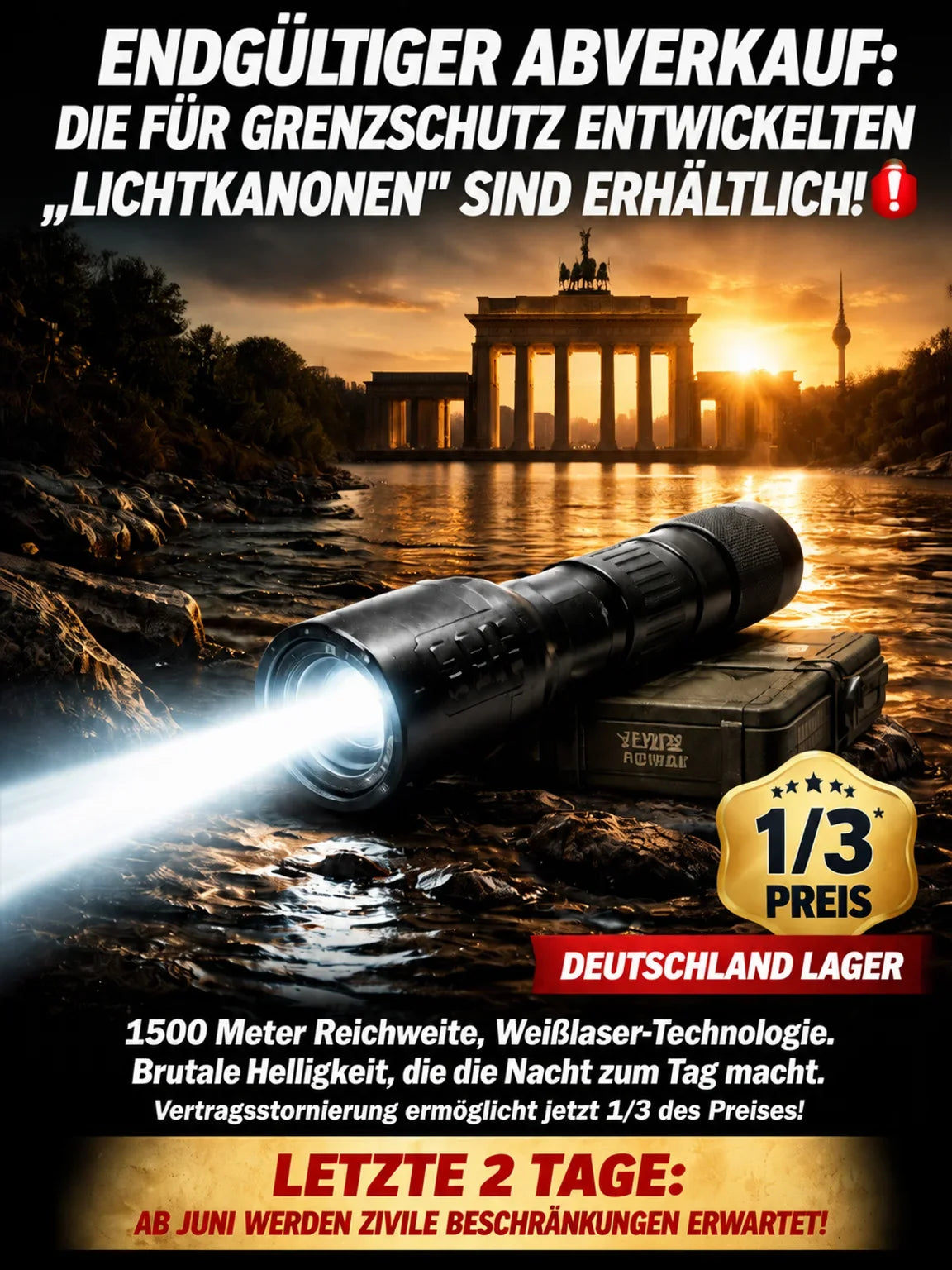 🔦 'Tongtianpao' Super-Bright White Laser Zoom Flashlight