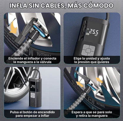 SERVOMASTER™ Compresor de Aire Portátil – Inflador Digital a Batería