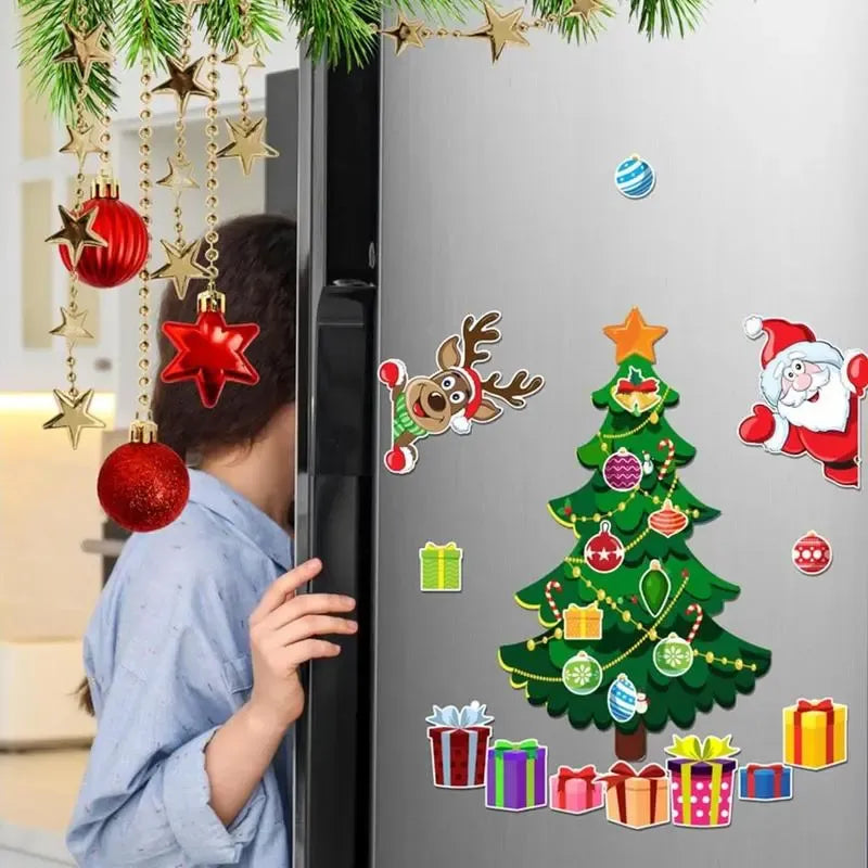 Christmas Fridge Magnet Decoration Set for Kids DIY Holiday Kitchen Decor