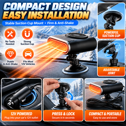 🔥 Portable Car Heater – Warm Air & A Clear Windshield In Seconds