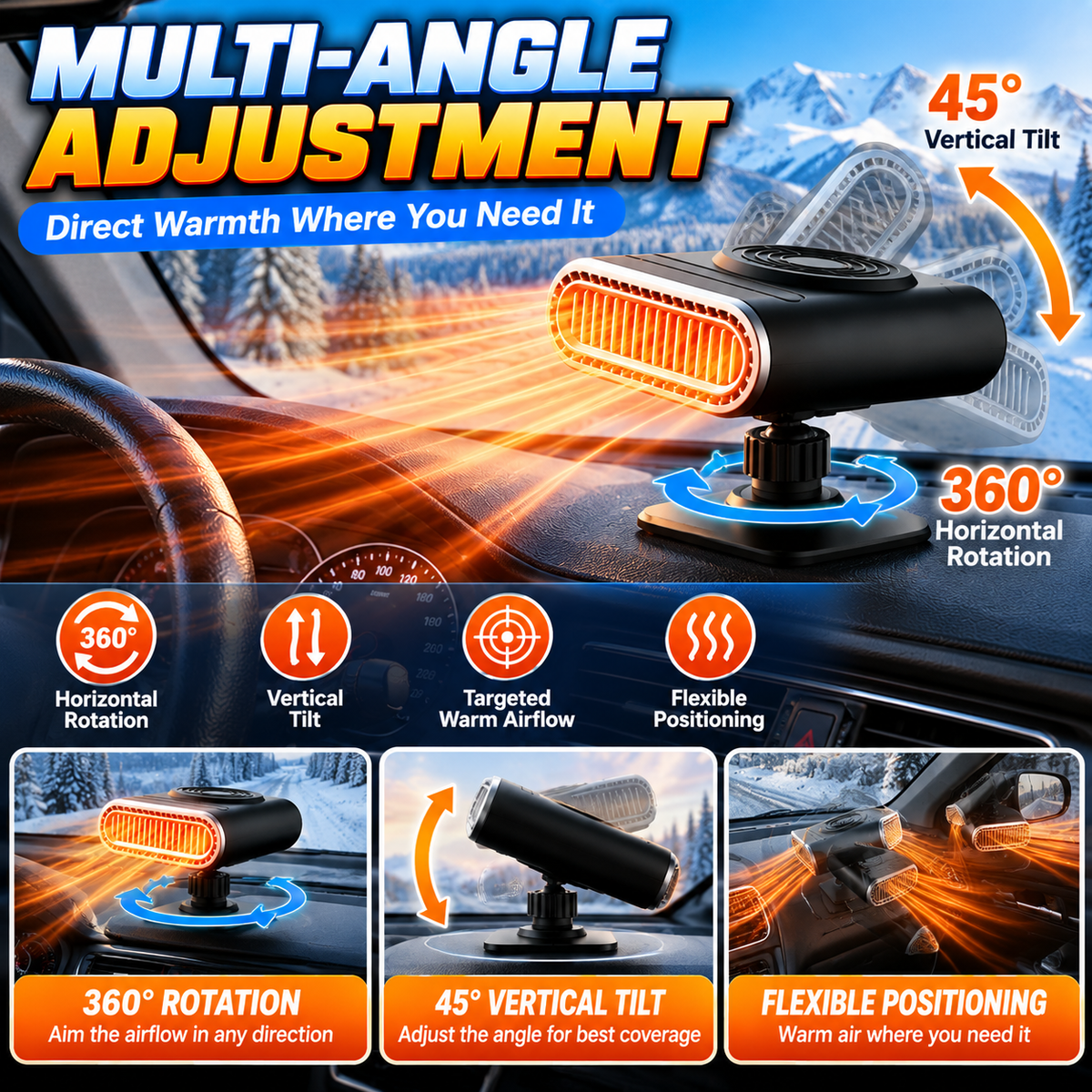 🔥 Portable Car Heater – Warm Air & A Clear Windshield In Seconds
