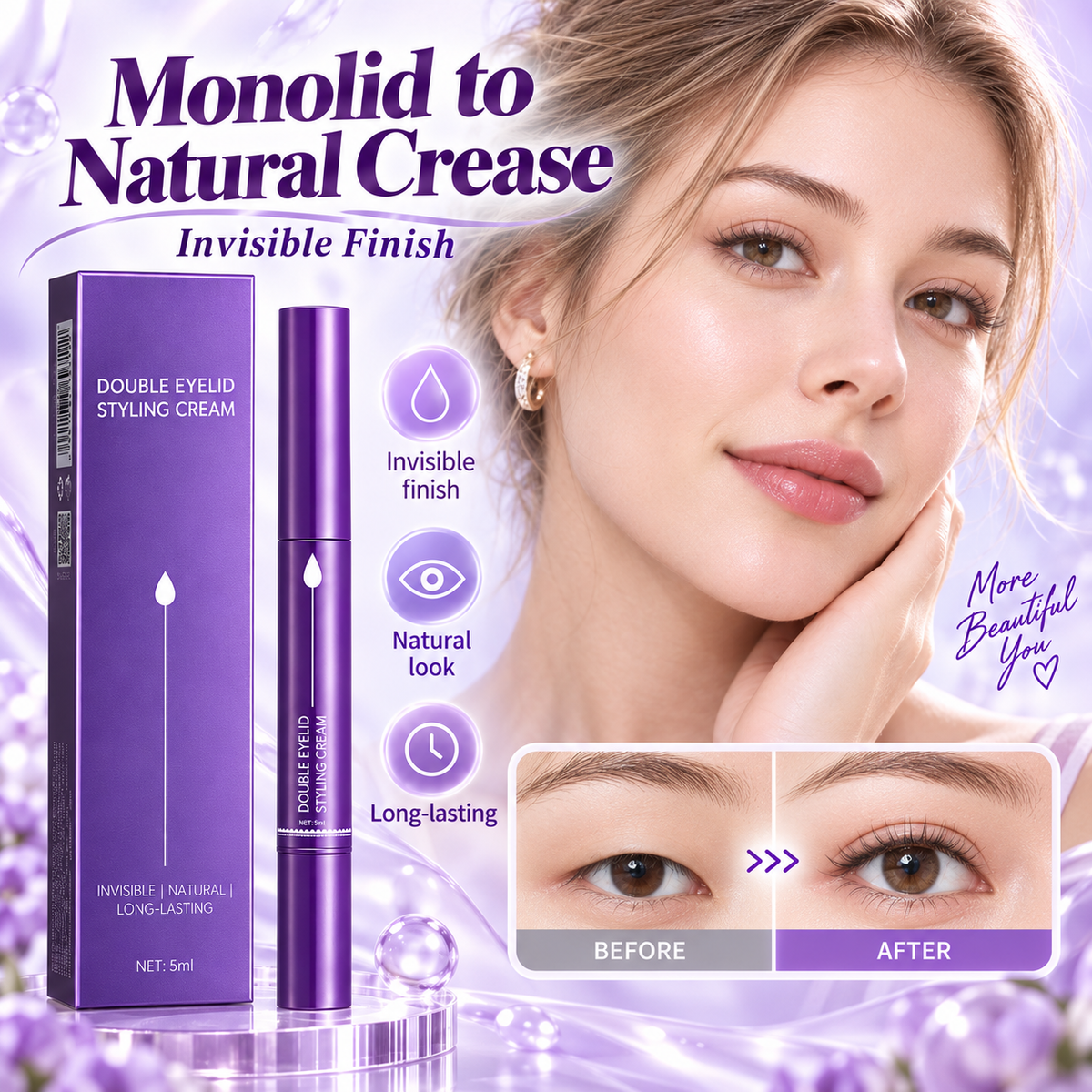 【Buy 1, Get 1 Free】Invisible Double Eyelid Styling Cream Pen