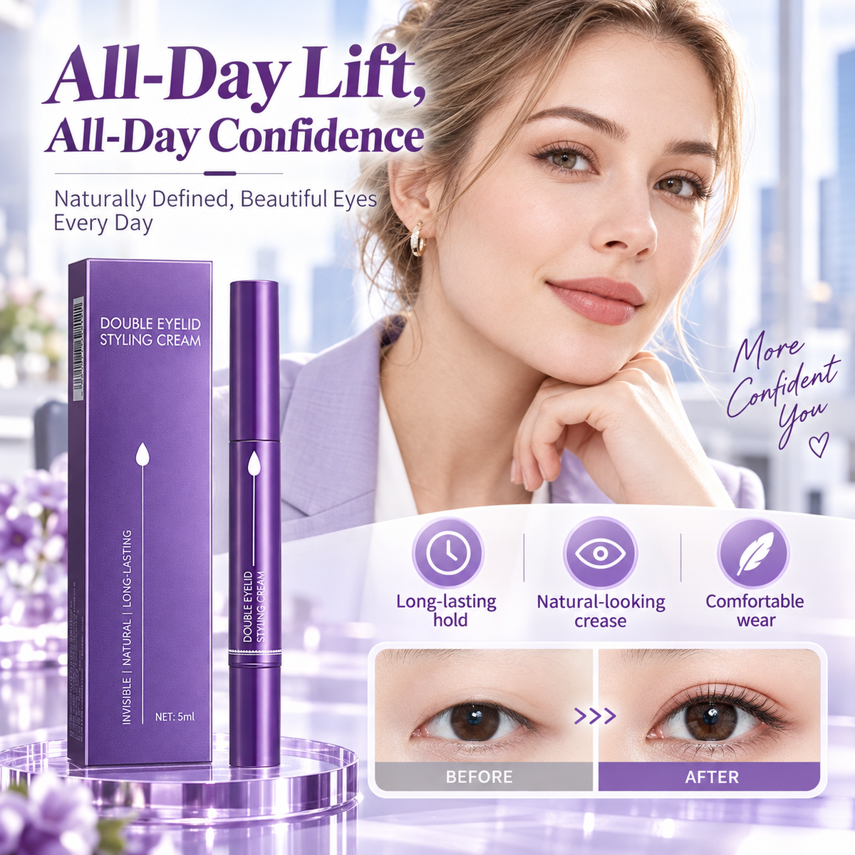 【Buy 1, Get 1 Free】Invisible Double Eyelid Styling Cream Pen
