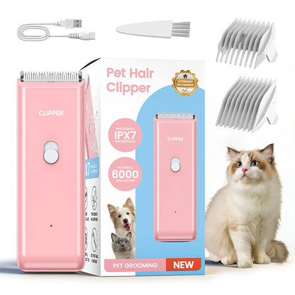 🔥Huge 25% Off Limited Time! Quiet Cordless Pet Clipper 🐶 Sharp Ceramic Blade, IPX7 Waterproof, 90 Mins Long Battery Life🐾
