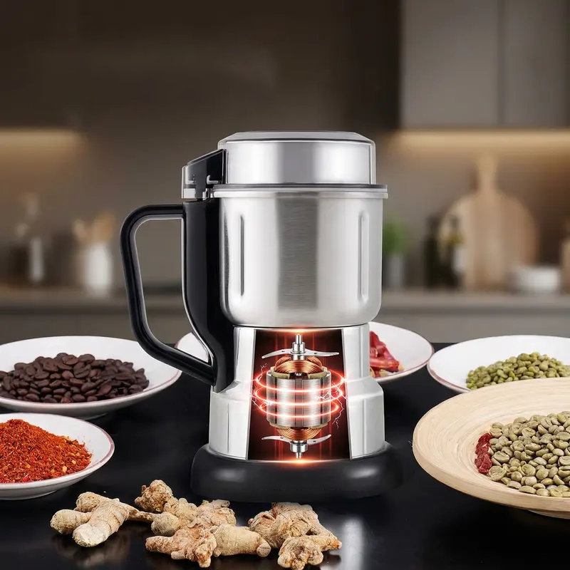 💥Electric Grinder — Stainless Steel, Coffee Beans, Spices, Nuts & Herbs