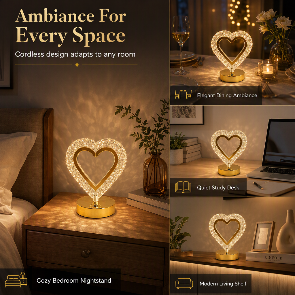 🔮 Crystal Geometric Night Light – Touch Control, 3D Refraction Glow & Rechargeable – Bedroom Atmosphere Lamp 🌙