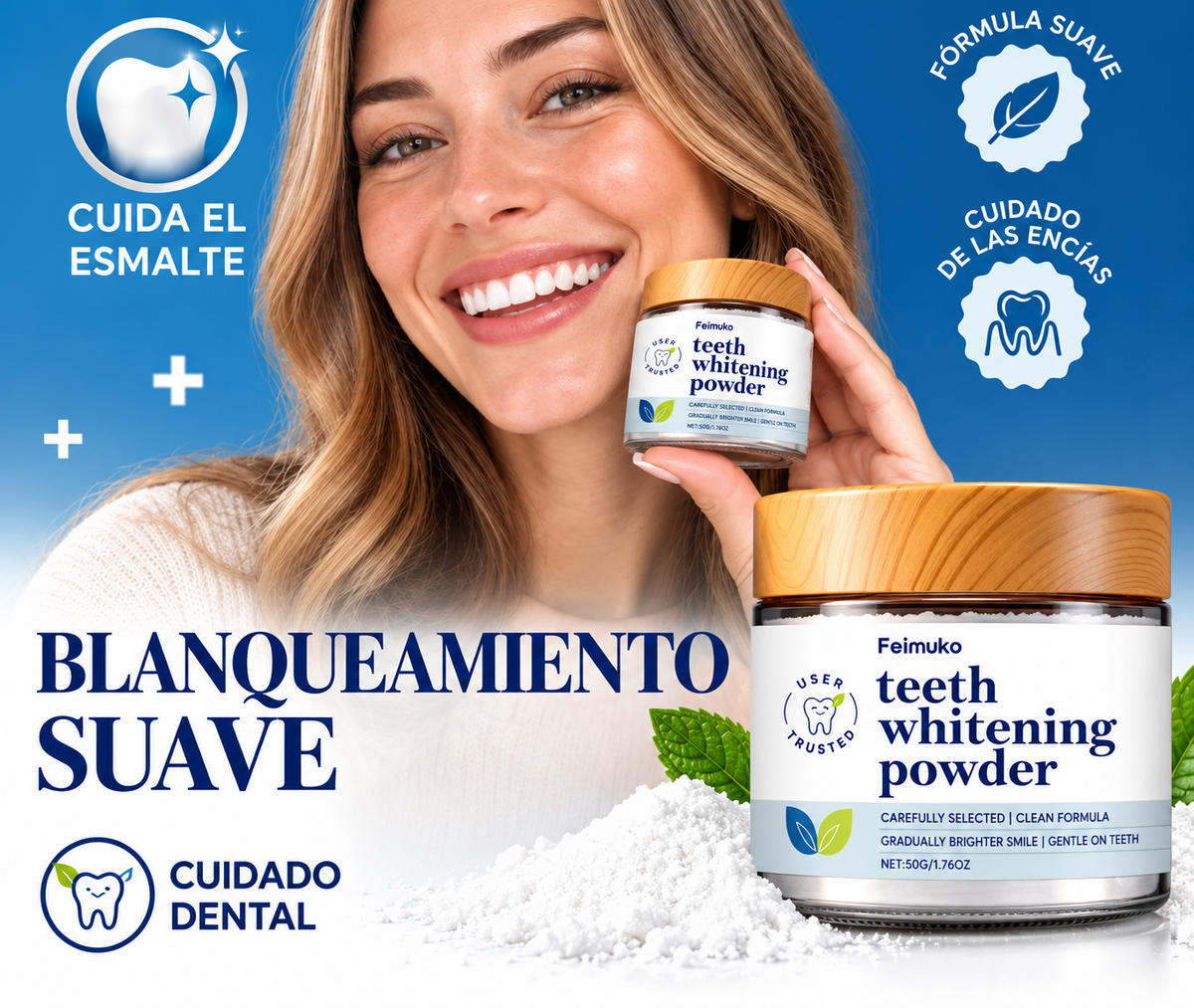 Velydent – Polvo Blanqueador Dental