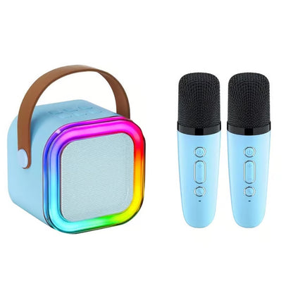 🎤 Portable Wireless Karaoke Speaker with Dual Rechargeable Microphones and Dynamic LED Party Lights