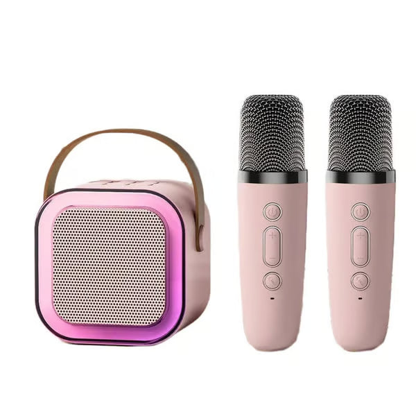🎤 Portable Wireless Karaoke Speaker with Dual Rechargeable Microphones and Dynamic LED Party Lights