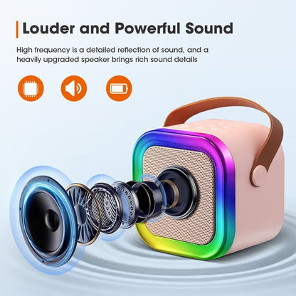 🎤 Portable Wireless Karaoke Speaker with Dual Rechargeable Microphones and Dynamic LED Party Lights
