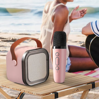🎤 Portable Wireless Karaoke Speaker with Dual Rechargeable Microphones and Dynamic LED Party Lights